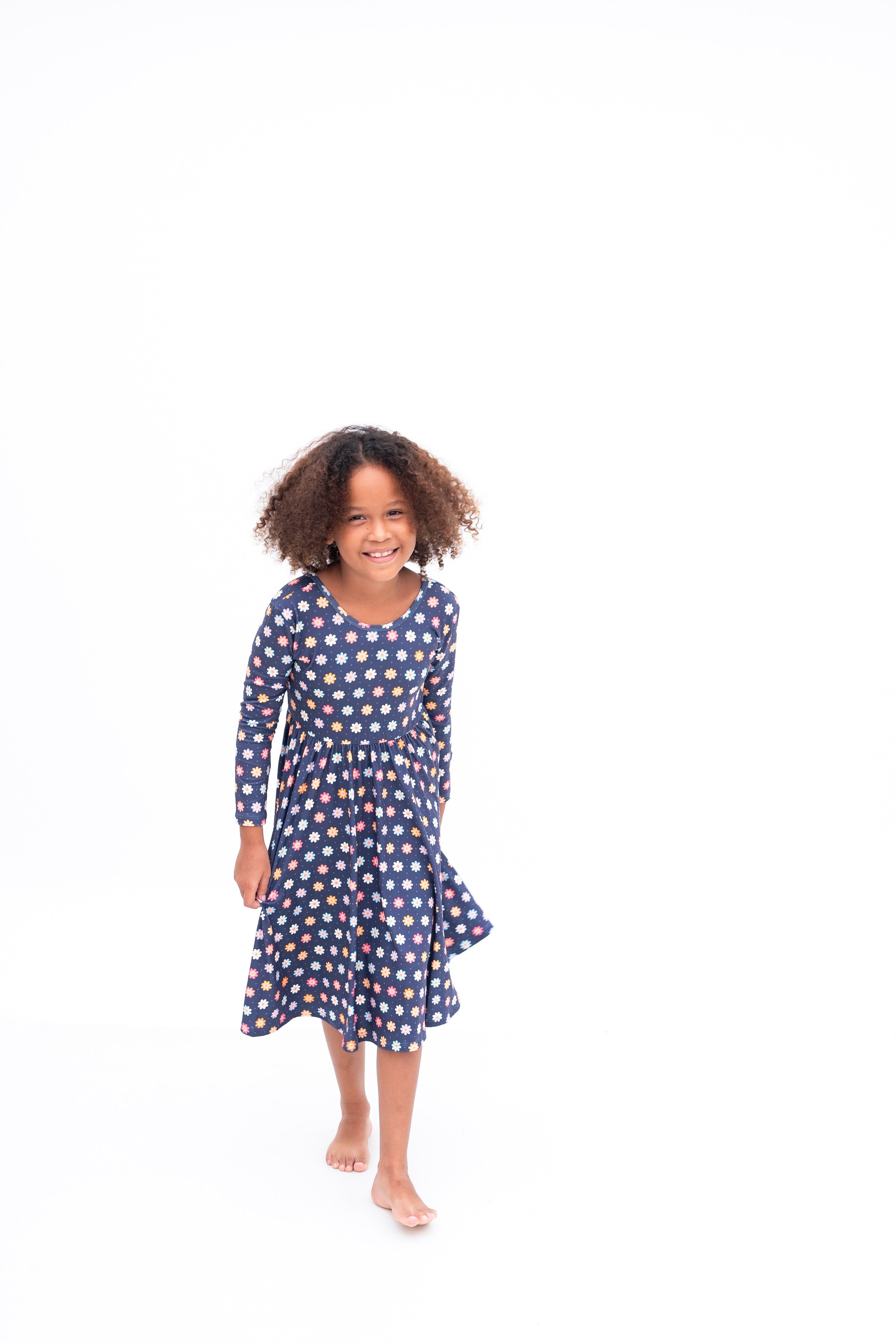 VESTIDO BALLET ECO AZUL FLORAL MULTICOLOR