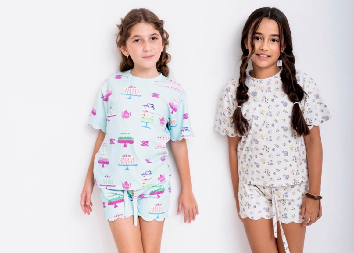 SET CAMISETA & SHORTS CAKE PARTY