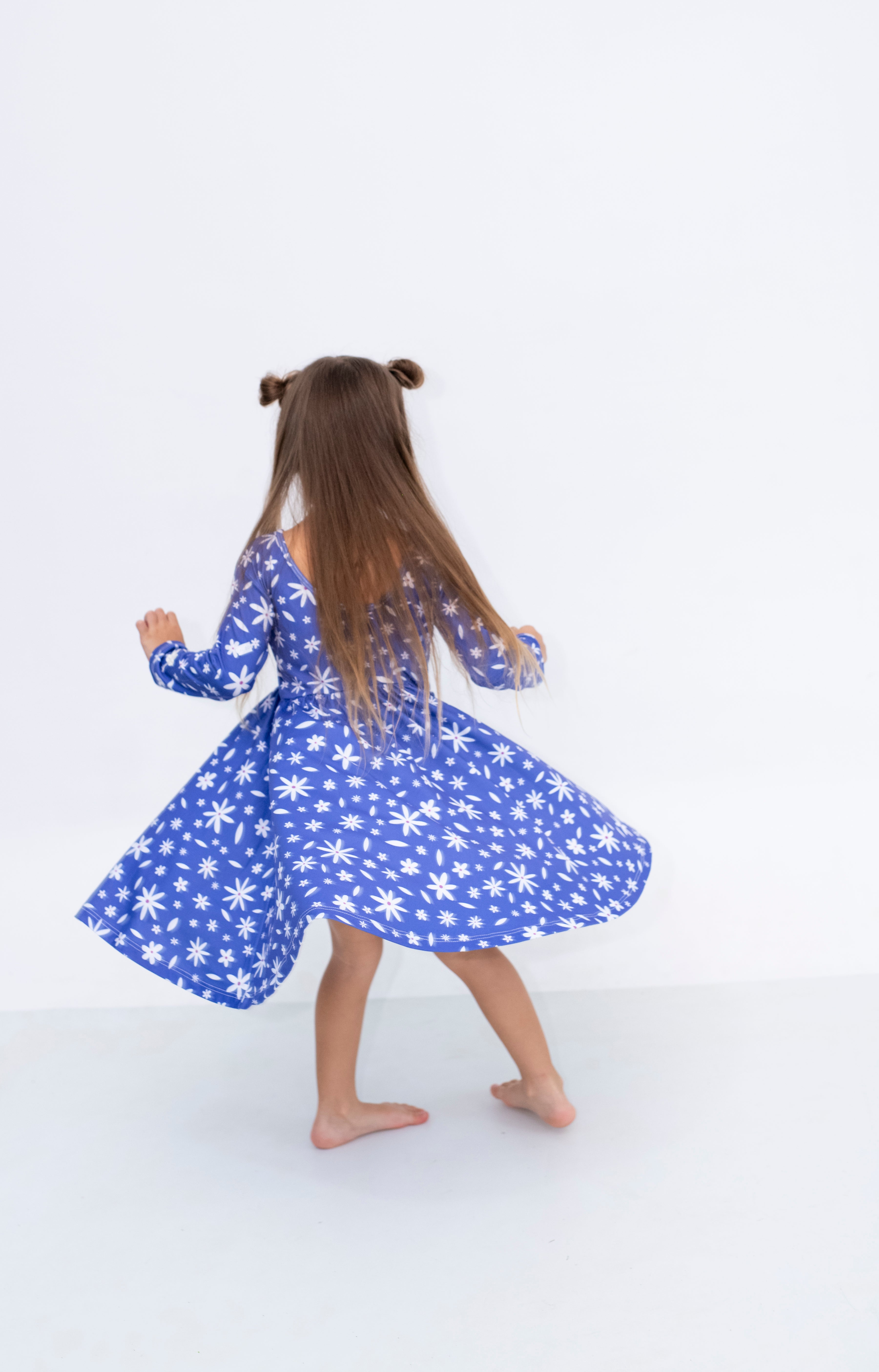 VESTIDO BALLET ECO AZUL VIBRANTE MARGARITAS