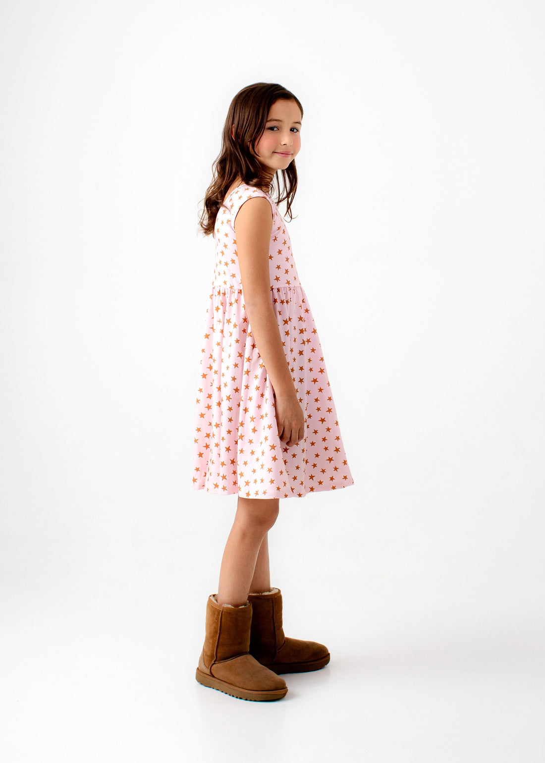 VESTIDO BALLET ESTRELLAS ROSA MANGA SISA