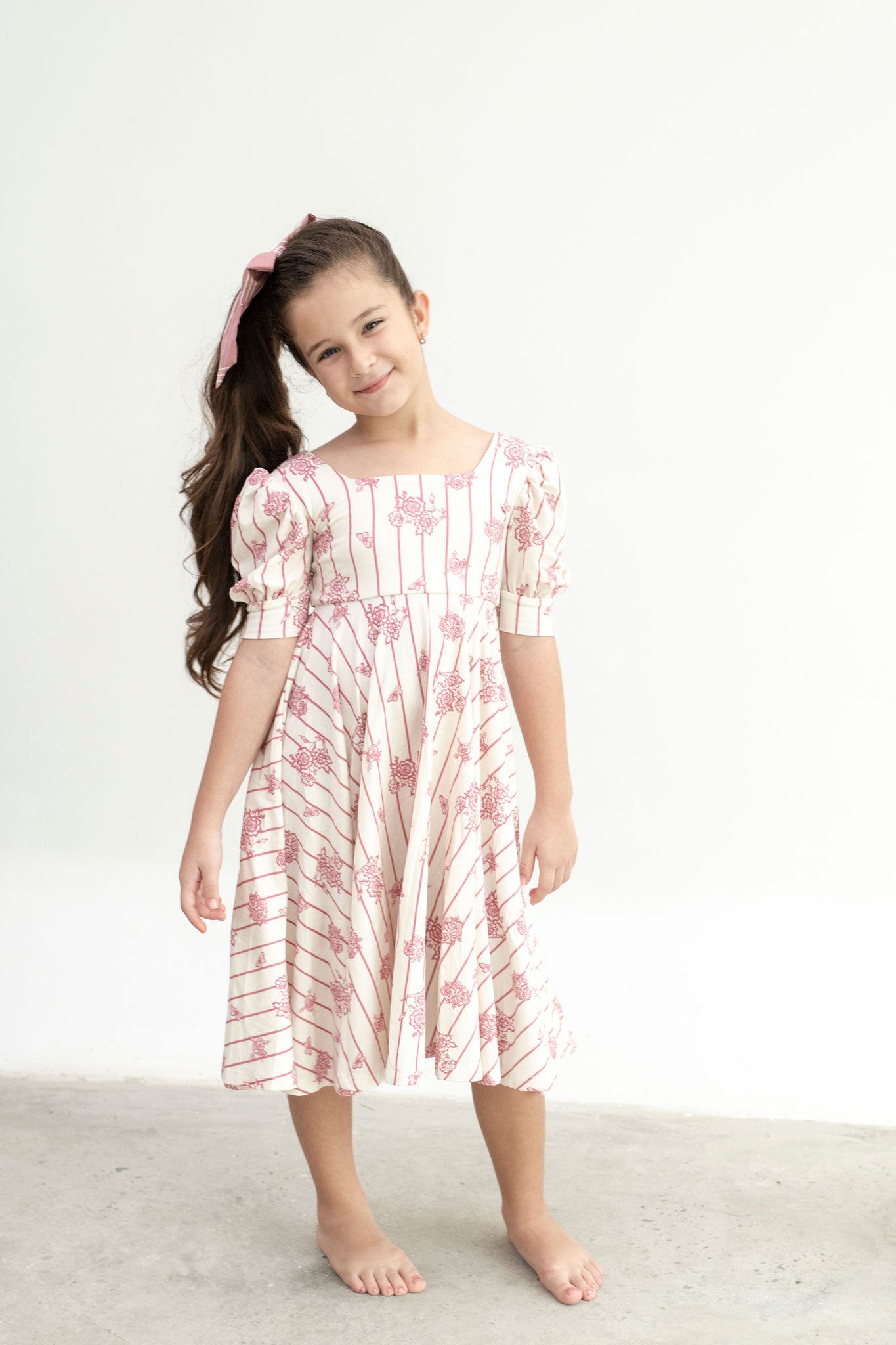 VESTIDO MAGNOLIA JARDIN FLORAL ROSA