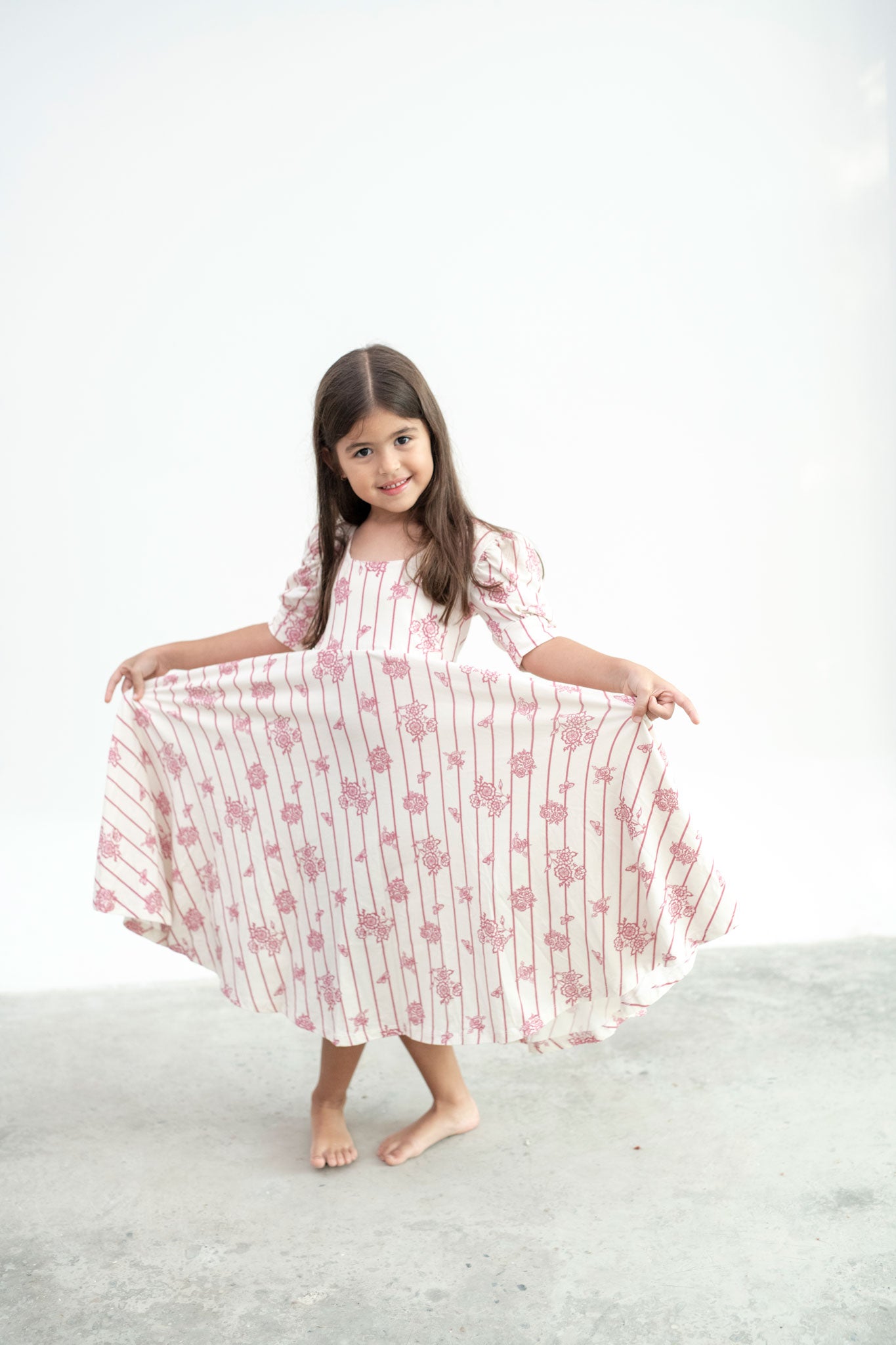 VESTIDO MAGNOLIA JARDIN FLORAL ROSA