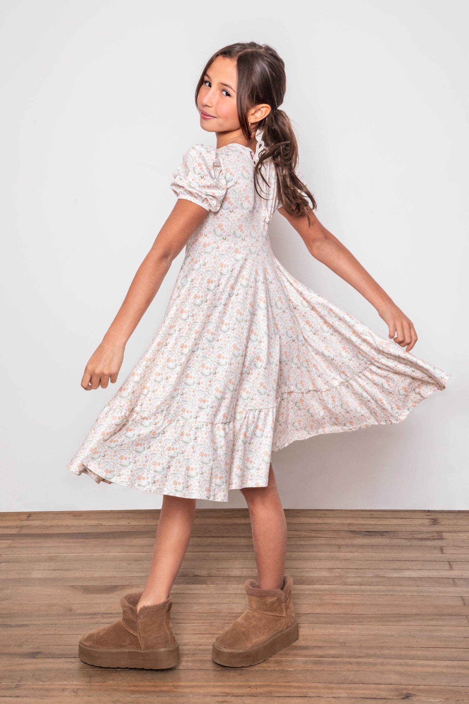 VESTIDO JOSEFINA CREMA FLORAL