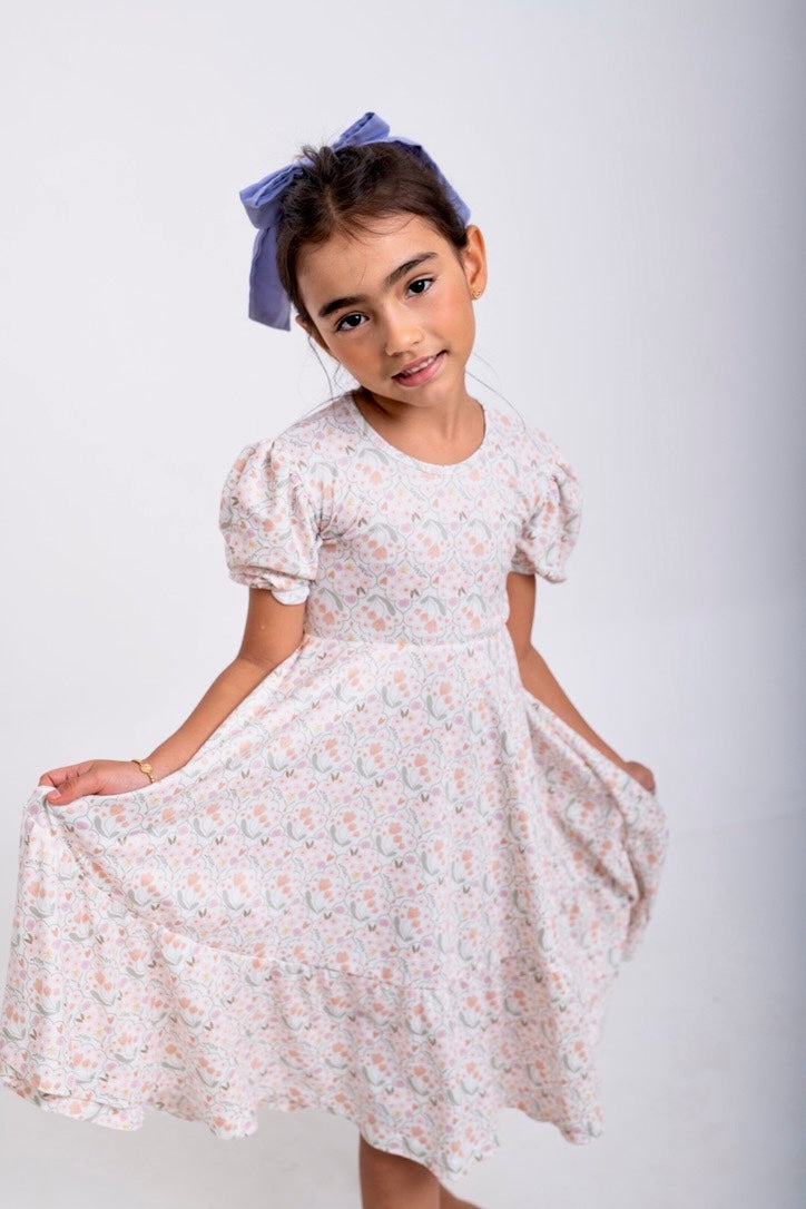 VESTIDO JOSEFINA CREMA FLORAL