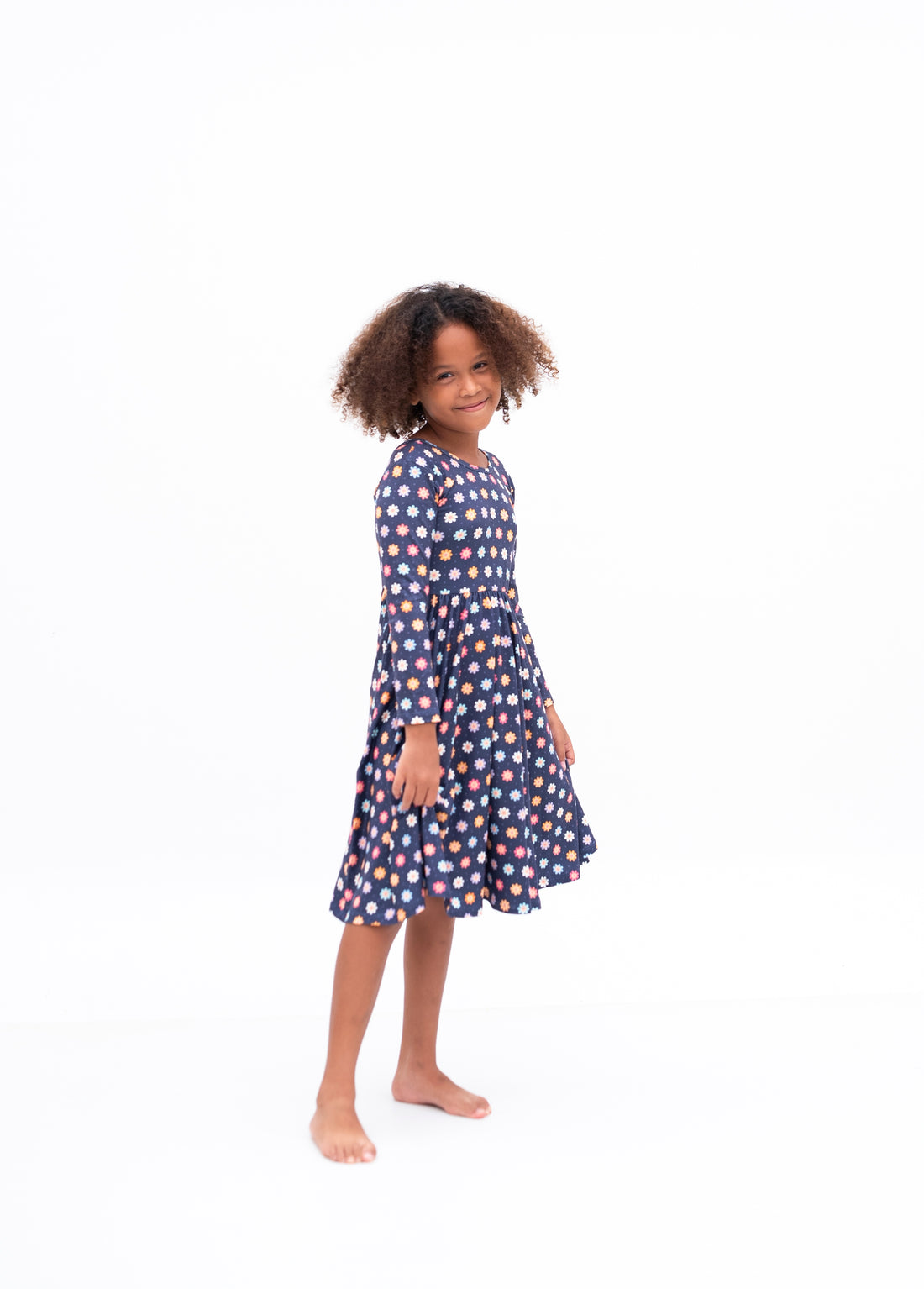 VESTIDO BALLET ECO AZUL FLORAL MULTICOLOR