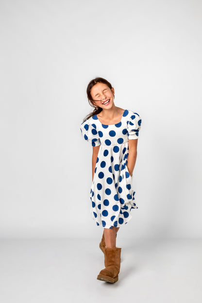 VESTIDO MAGNOLIA POLKA DOTS AZUL