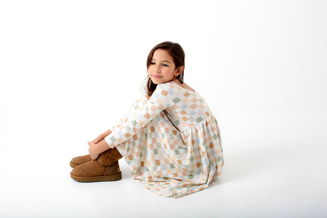 VESTIDO BALLET CUADROS OTOÑO