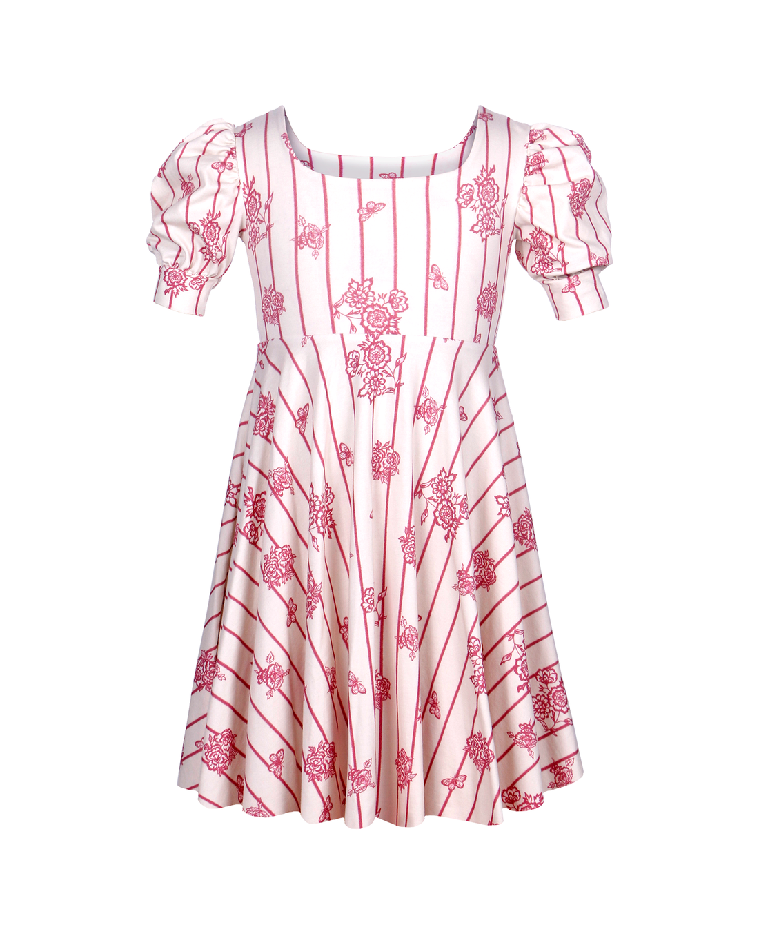 VESTIDO MAGNOLIA JARDIN FLORAL ROSA